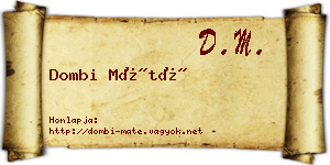 Dombi Máté névjegykártya