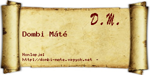 Dombi Máté névjegykártya